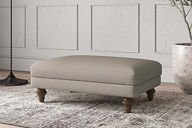 Deni Medium Footstool - Recycled Cotton Flax