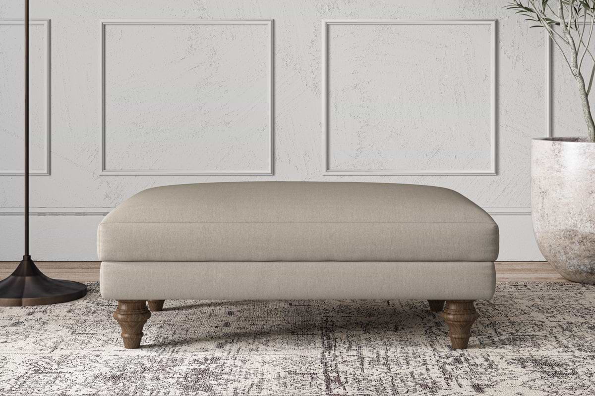 Deni Medium Footstool - Recycled Cotton Flax-MAKE TO ORDER-Nkuku