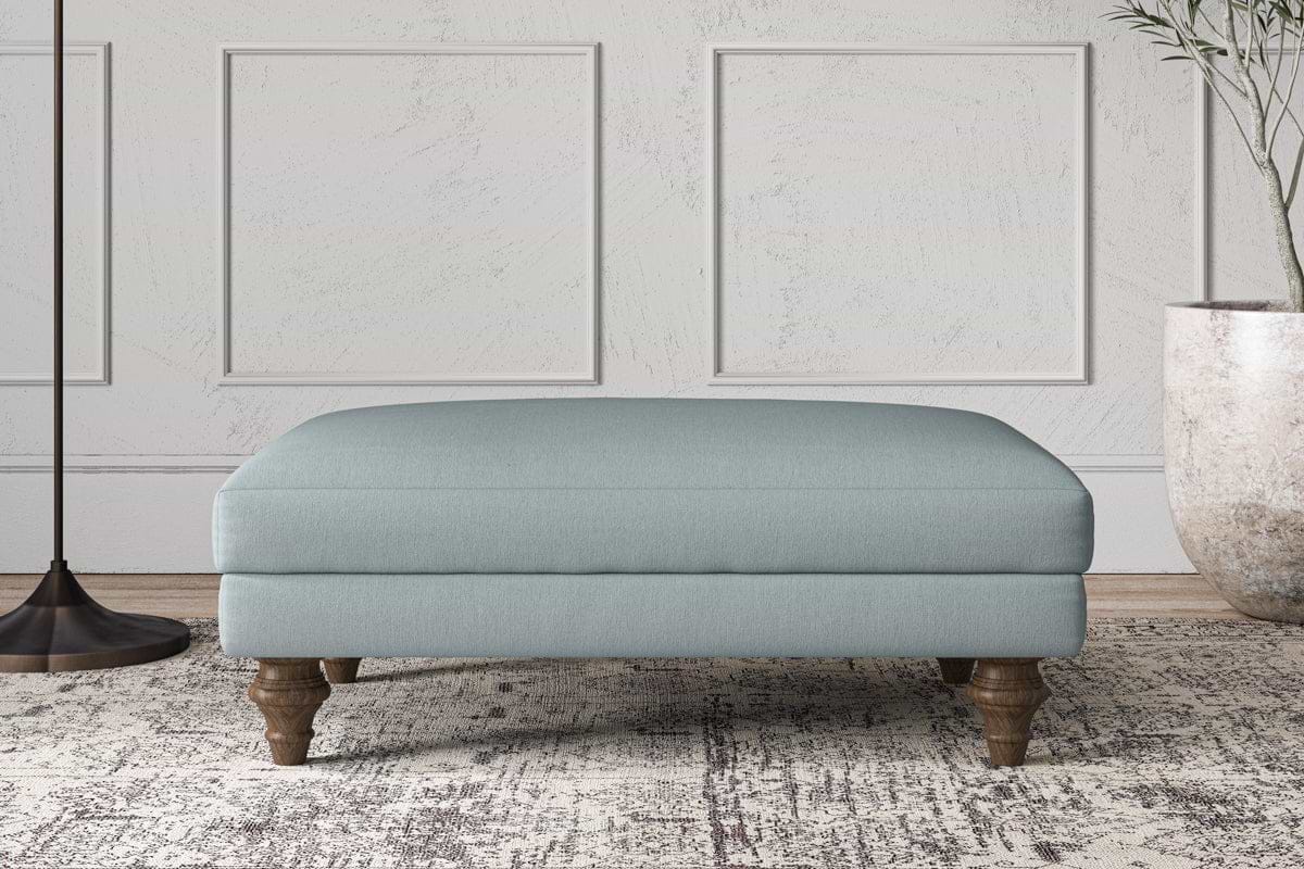 Deni Medium Footstool - Recycled Cotton Horizon-MAKE TO ORDER-Nkuku