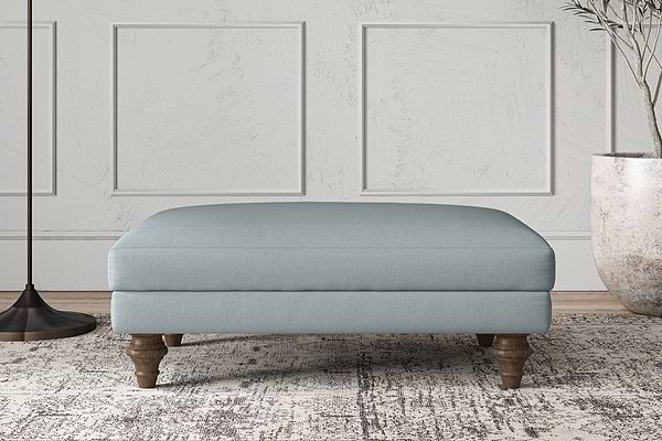 Deni Medium Footstool - Recycled Cotton Horizon