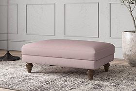 Deni Medium Footstool - Recycled Cotton Lavender-MAKE TO ORDER-Nkuku