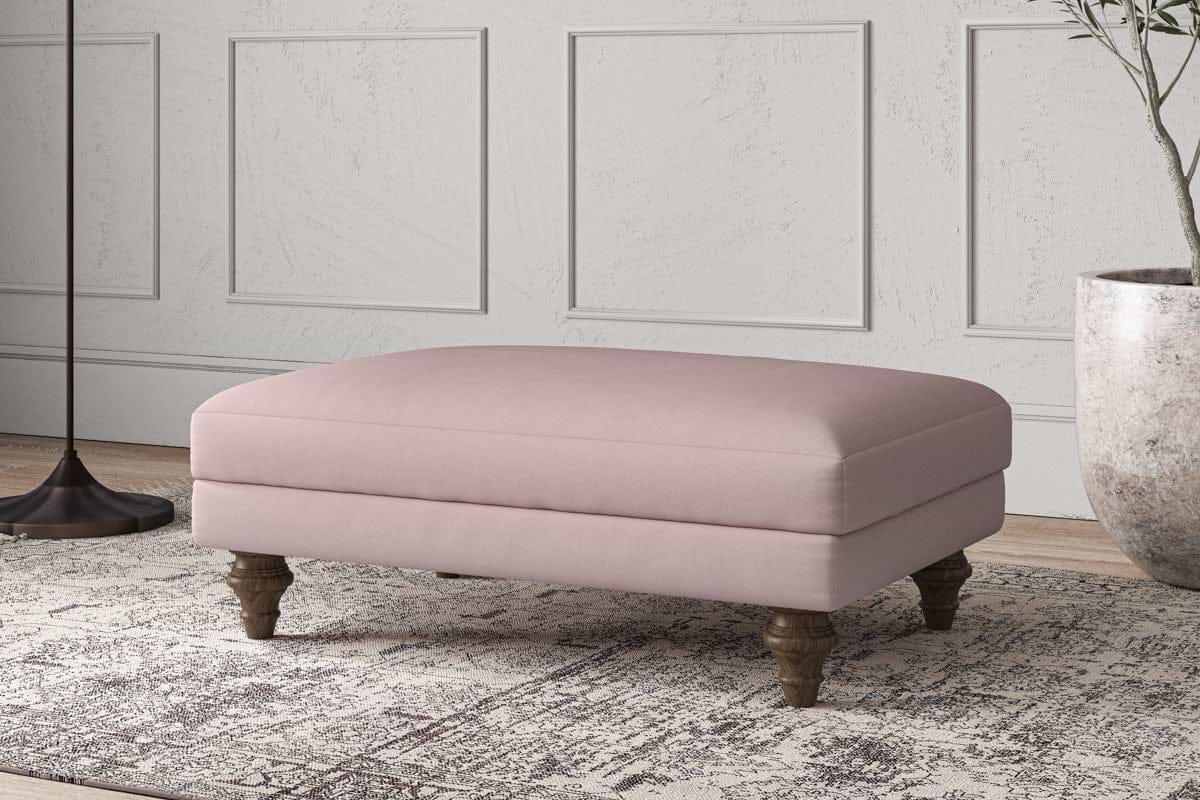 Deni Medium Footstool - Recycled Cotton Lavender-MAKE TO ORDER-Nkuku