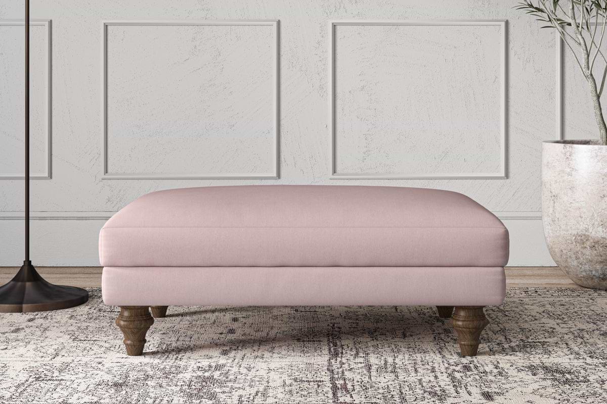 Deni Medium Footstool - Recycled Cotton Lavender-MAKE TO ORDER-Nkuku