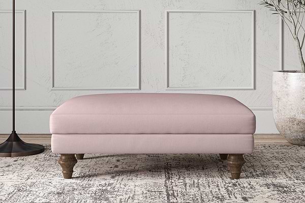 Deni Medium Footstool - Recycled Cotton Lavender-MAKE TO ORDER-Nkuku