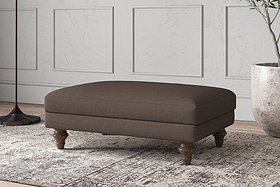 Deni Medium Footstool - Recycled Cotton Mocha