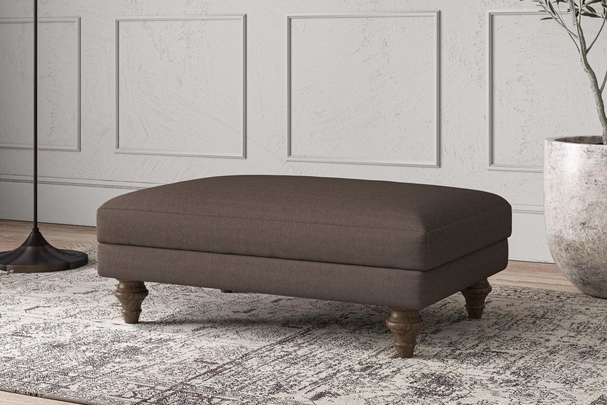 Deni Medium Footstool - Recycled Cotton Mocha