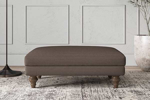 Deni Medium Footstool - Recycled Cotton Mocha