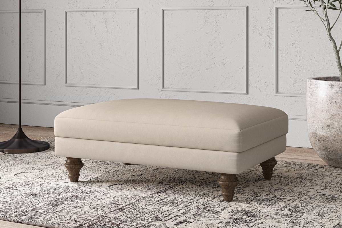 Deni Medium Footstool - Recycled Cotton Natural
