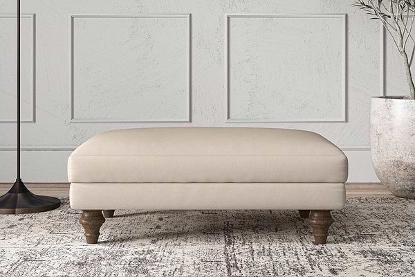 Deni Medium Footstool - Recycled Cotton Natural