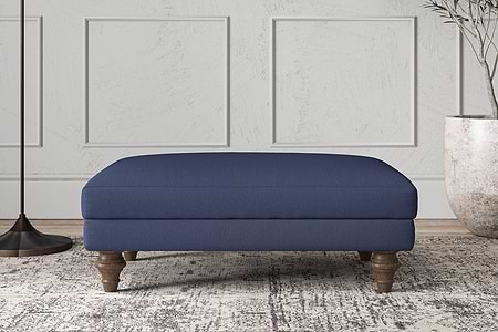 Deni Medium Footstool - Recycled Cotton Navy