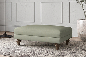 Deni Medium Footstool - Recycled Cotton Seaspray
