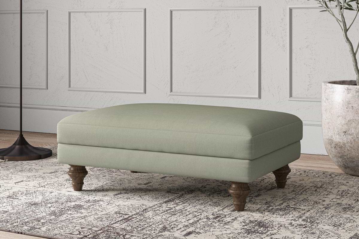 Deni Medium Footstool - Recycled Cotton Seaspray