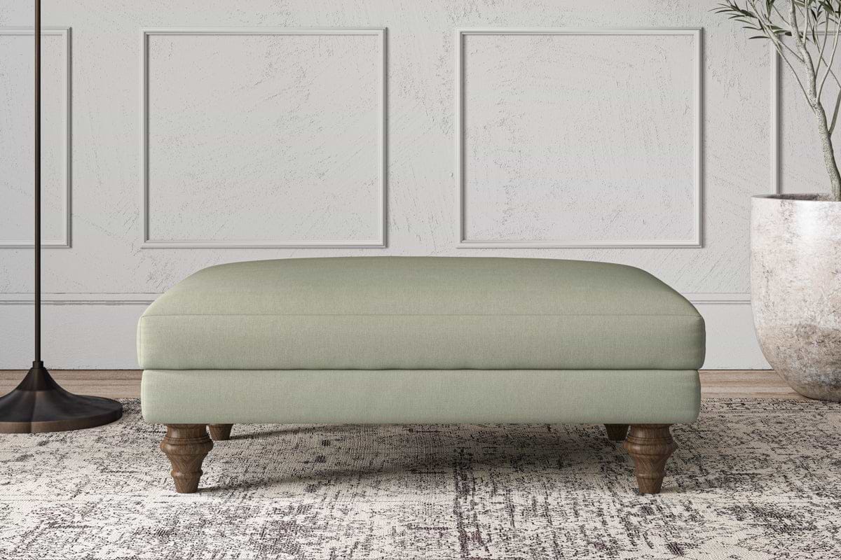 Deni Medium Footstool - Recycled Cotton Seaspray-MAKE TO ORDER-Nkuku