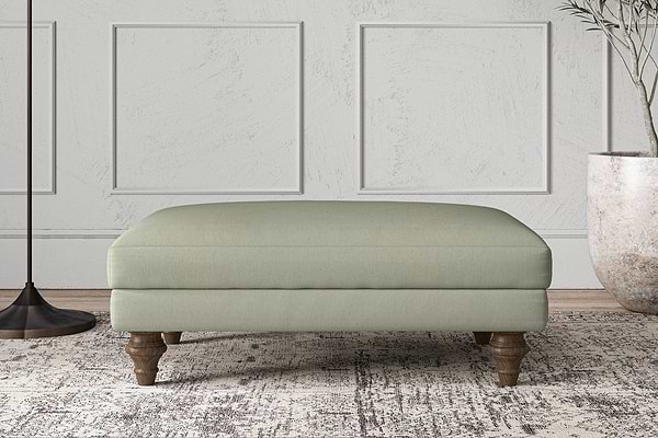 Deni Medium Footstool - Recycled Cotton Seaspray