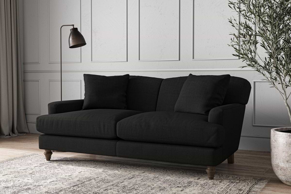 Deni Medium Sofa - Brera Linen Charcoal-MAKE TO ORDER-Nkuku
