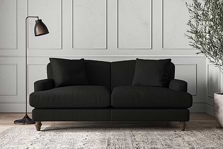 Deni Medium Sofa - Brera Linen Charcoal-MAKE TO ORDER-Nkuku
