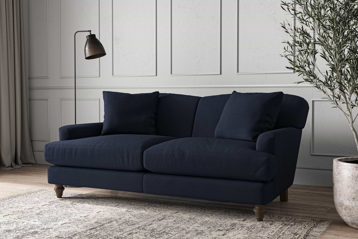 Deni Medium Sofa - Brera Linen Indigo-MAKE TO ORDER-Nkuku