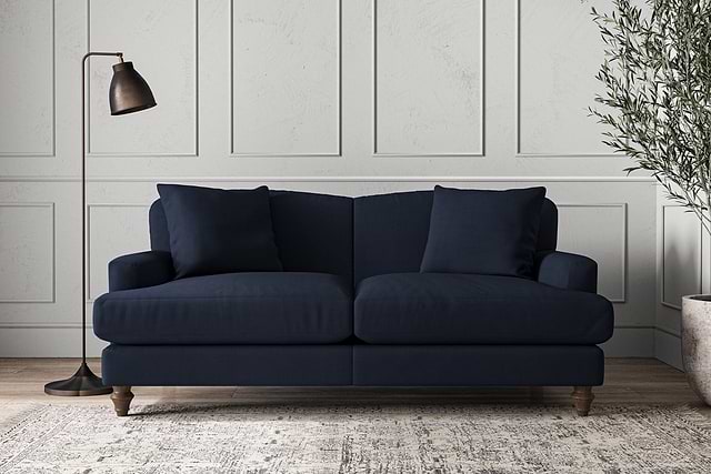 Deni Medium Sofa - Brera Linen Indigo-MAKE TO ORDER-Nkuku