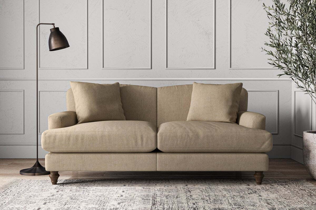 Deni Medium Sofa - Brera Linen Pebble-MAKE TO ORDER-Nkuku