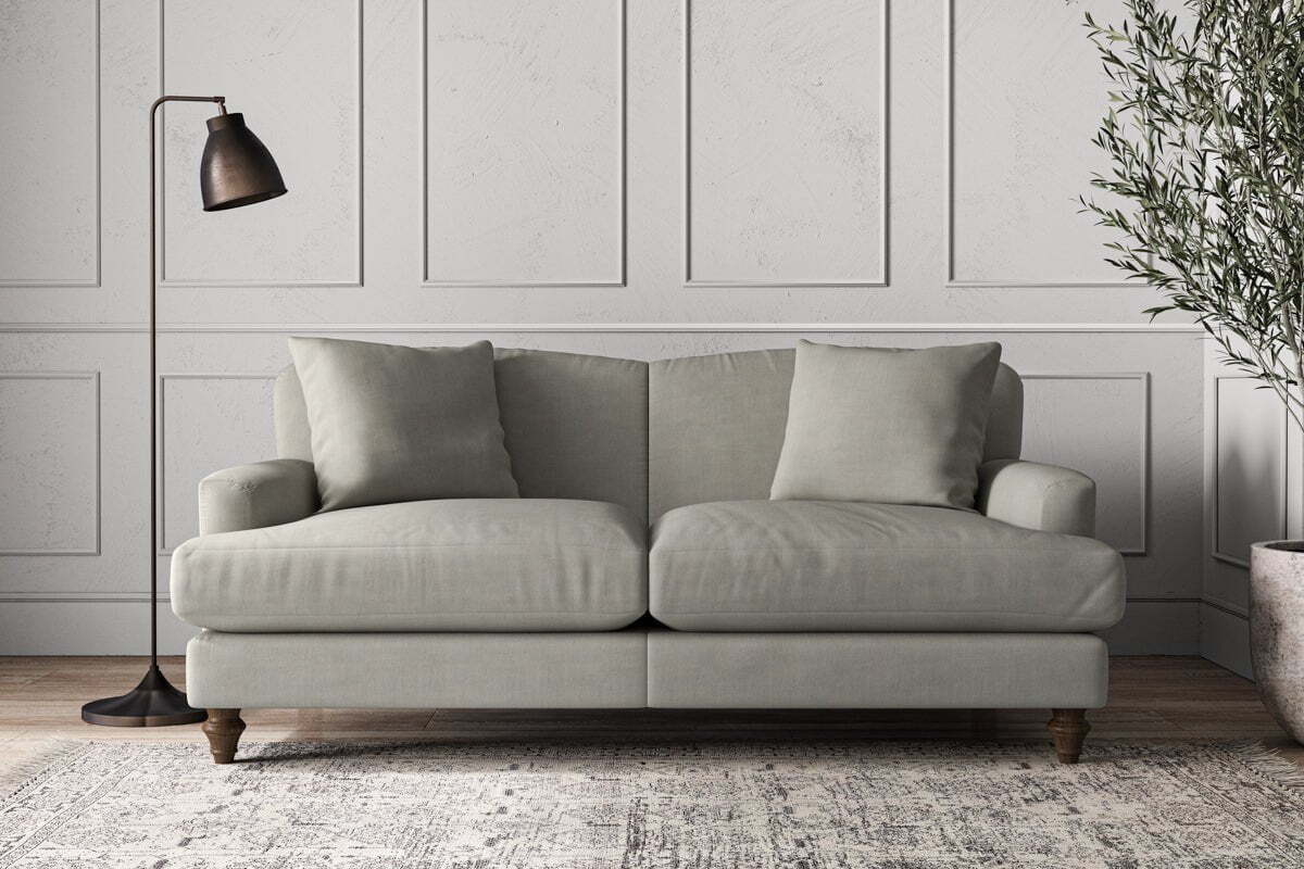 Deni Medium Sofa - Brera Linen Smoke-MAKE TO ORDER-Nkuku