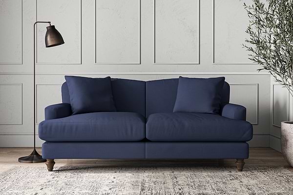 Deni Medium Sofa - Recycled Cotton Navy-MAKE TO ORDER-Nkuku