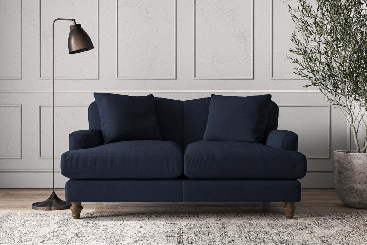 Deni Small Sofa - Brera Linen Indigo-MAKE TO ORDER-Nkuku