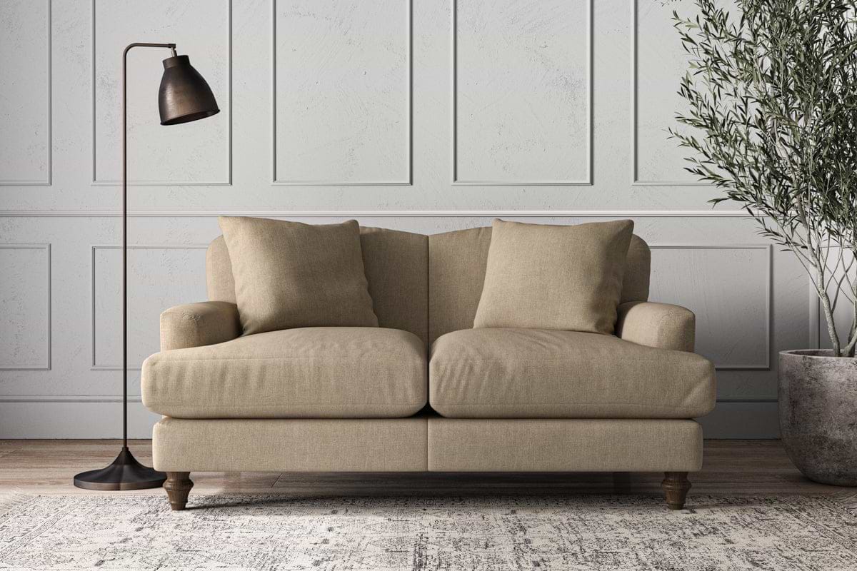 Deni Small Sofa - Brera Linen Pebble-MAKE TO ORDER-Nkuku