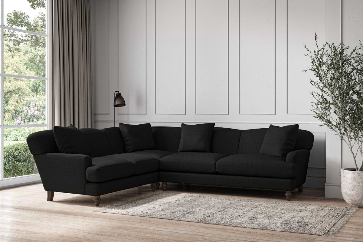 Deni Super Grand Left Hand Corner Sofa - Brera Linen Charcoal