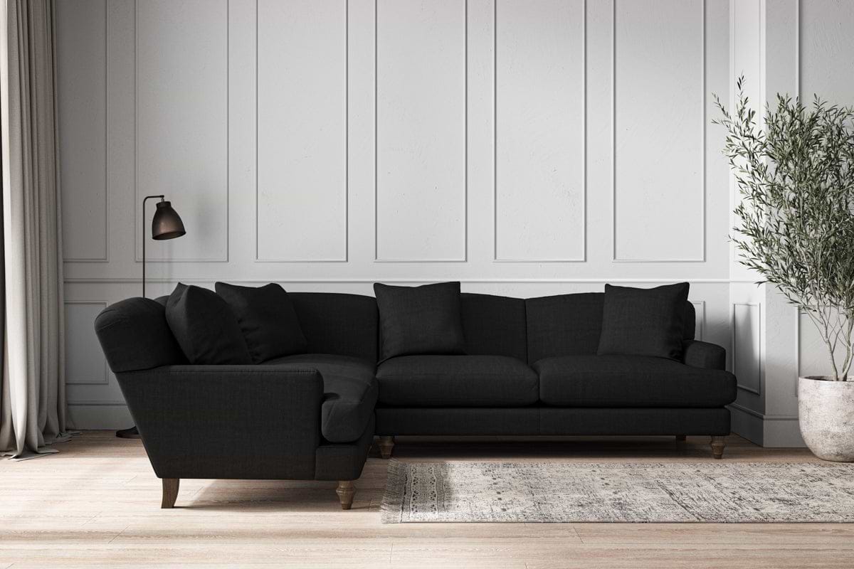 Deni Super Grand Left Hand Corner Sofa - Brera Linen Charcoal-MAKE TO ORDER-Nkuku