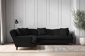 Deni Super Grand Left Hand Corner Sofa - Brera Linen Charcoal