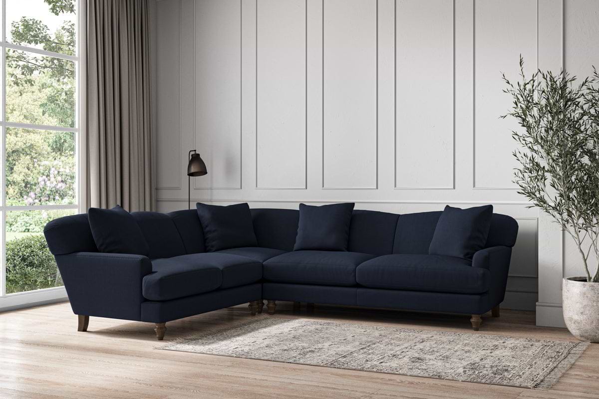 Deni Super Grand Left Hand Corner Sofa - Brera Linen Indigo
