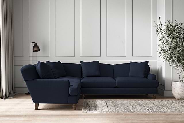 Deni Super Grand Left Hand Corner Sofa - Brera Linen Indigo
