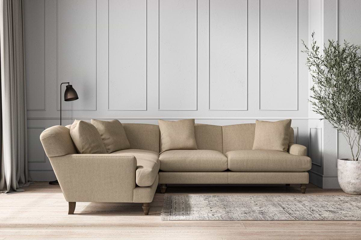 Deni Super Grand Left Hand Corner Sofa - Brera Linen Pebble-MAKE TO ORDER-Nkuku