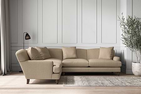 Deni Super Grand Left Hand Corner Sofa - Brera Linen Pebble