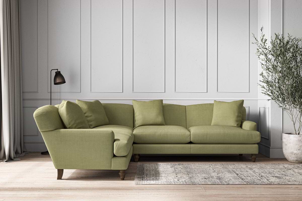 Deni Super Grand Left Hand Corner Sofa - Brera Linen Sage-MAKE TO ORDER-Nkuku