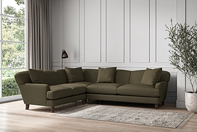 Deni Super Grand Left Hand Corner Sofa - Recycled Cotton Fatigue