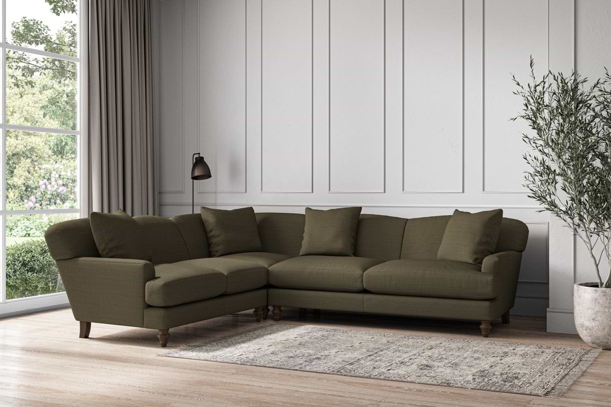 Deni Super Grand Left Hand Corner Sofa - Recycled Cotton Fatigue