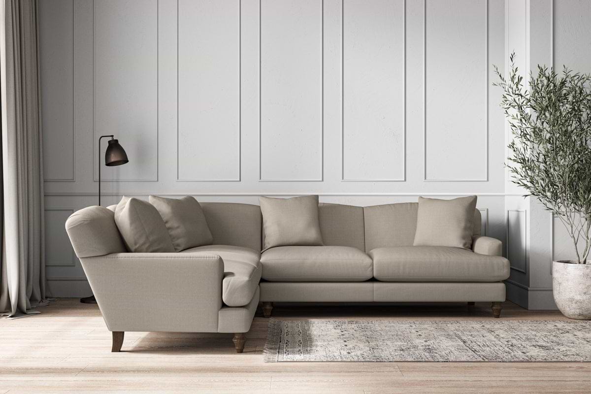 Deni Super Grand Left Hand Corner Sofa - Recycled Cotton Flax-MAKE TO ORDER-Nkuku