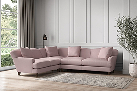 Deni Super Grand Left Hand Corner Sofa - Recycled Cotton Lavender