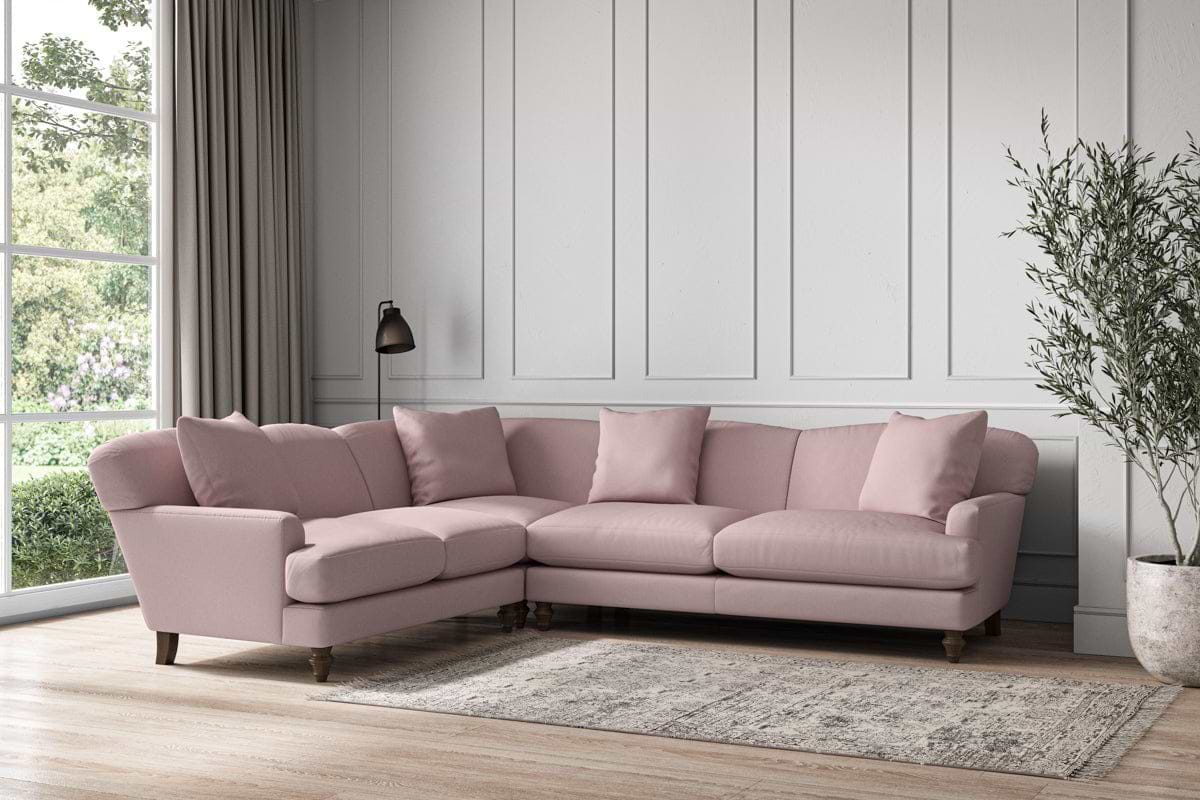 Deni Super Grand Left Hand Corner Sofa - Recycled Cotton Lavender