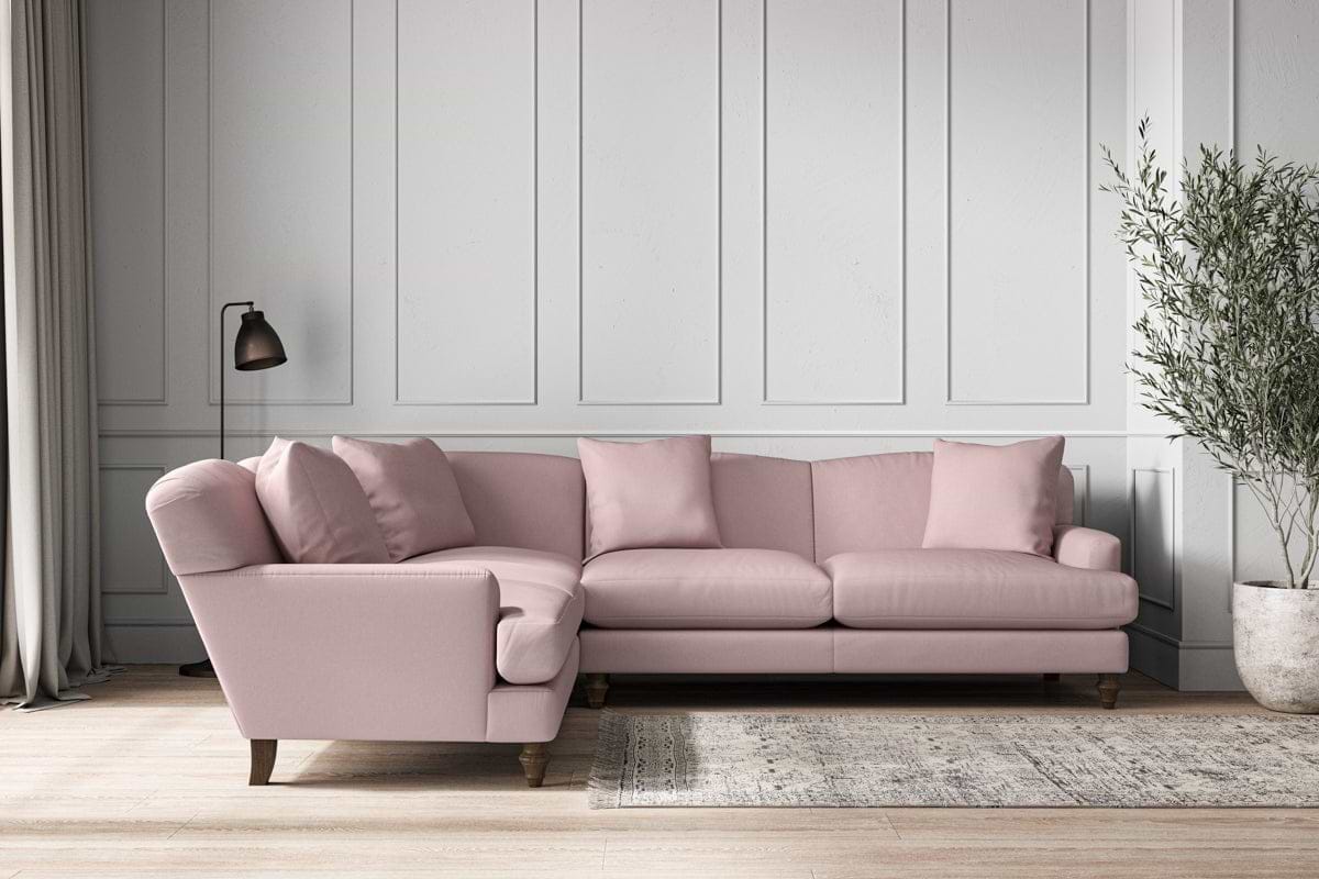 Deni Super Grand Left Hand Corner Sofa - Recycled Cotton Lavender-MAKE TO ORDER-Nkuku