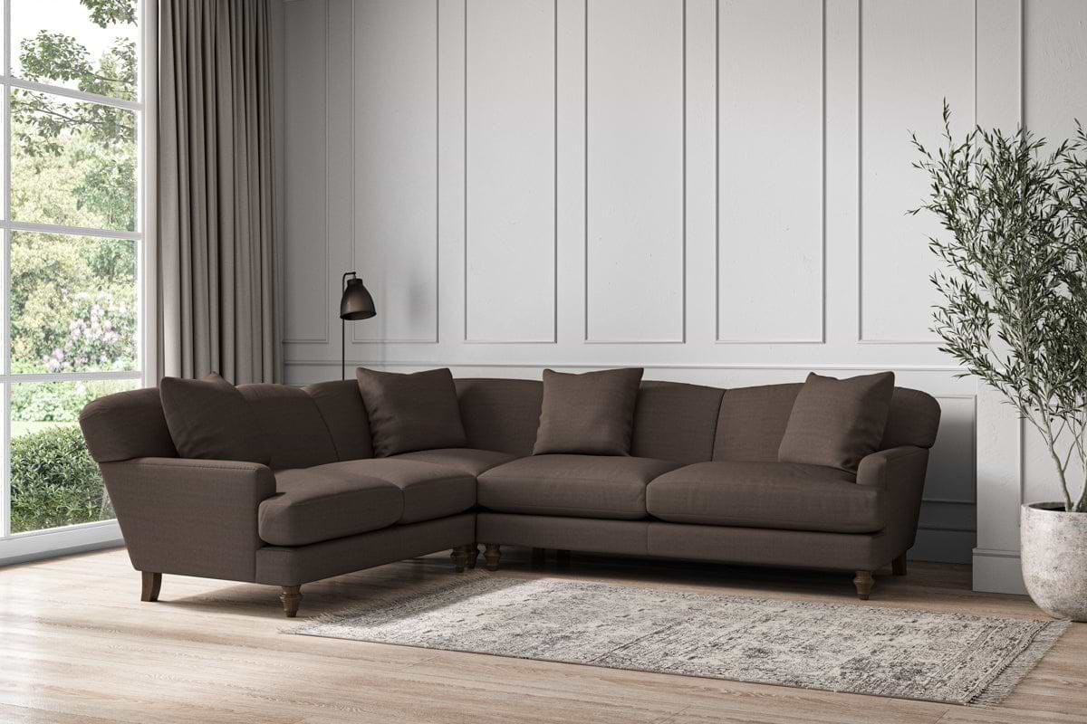 Deni Super Grand Left Hand Corner Sofa - Recycled Cotton Mocha