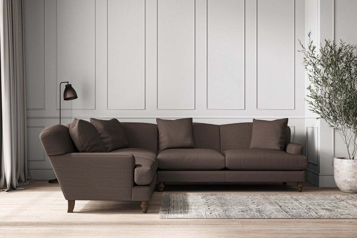 Deni Super Grand Left Hand Corner Sofa - Recycled Cotton Mocha-MAKE TO ORDER-Nkuku