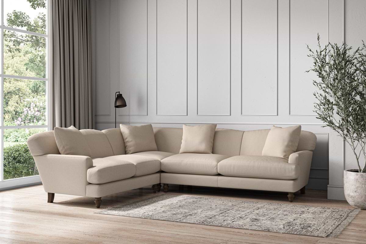Deni Super Grand Left Hand Corner Sofa - Recycled Cotton Natural
