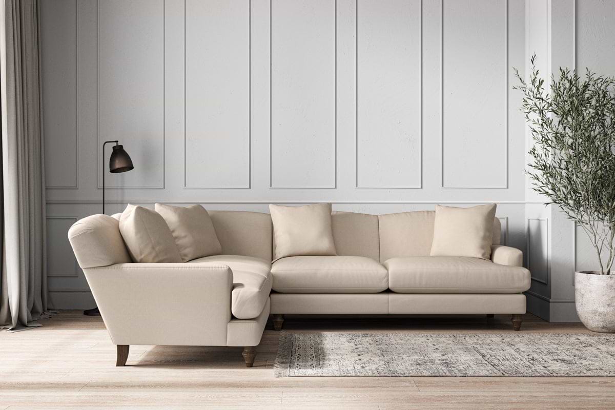 Deni Super Grand Left Hand Corner Sofa - Recycled Cotton Natural