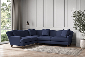 Deni Super Grand Left Hand Corner Sofa - Recycled Cotton Navy