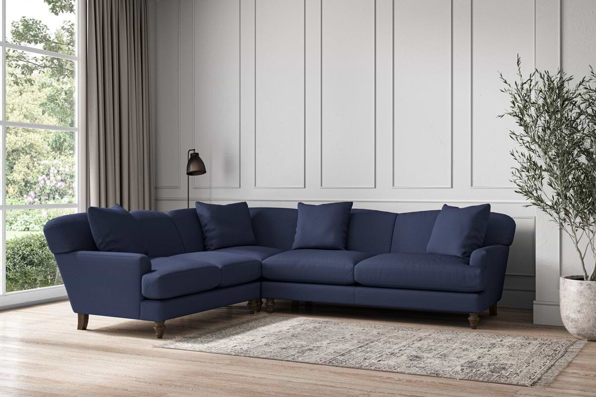 Deni Super Grand Left Hand Corner Sofa - Recycled Cotton Navy
