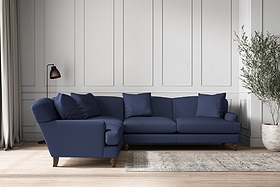 Deni Super Grand Left Hand Corner Sofa - Recycled Cotton Navy