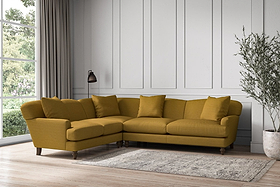 Deni Super Grand Left Hand Corner Sofa - Recycled Cotton Ochre