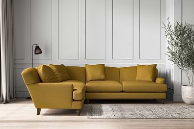 Deni Super Grand Left Hand Corner Sofa - Recycled Cotton Ochre